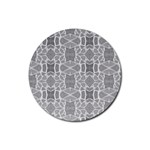 Grey White Tiles Geometry Stone Mosaic Pattern Drink Coaster (Round) Front