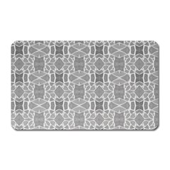 Grey White Tiles Geometry Stone Mosaic Pattern Magnet (rectangular) by yoursparklingshop