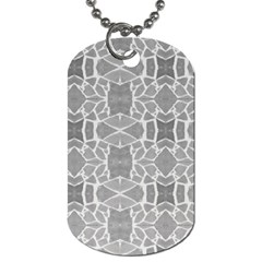 Grey White Tiles Geometry Stone Mosaic Pattern Dog Tag (one Sided)