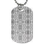 Grey White Tiles Geometry Stone Mosaic Pattern Dog Tag (Two-sided)  Back