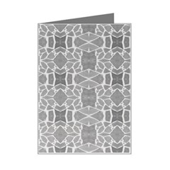 Grey White Tiles Geometry Stone Mosaic Pattern Mini Greeting Card