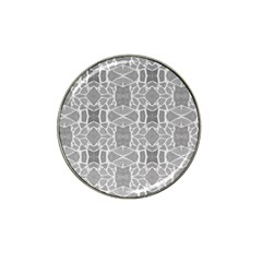 Grey White Tiles Geometry Stone Mosaic Pattern Golf Ball Marker 4 Pack (for Hat Clip)