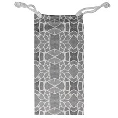 Grey White Tiles Geometry Stone Mosaic Pattern Jewelry Bag