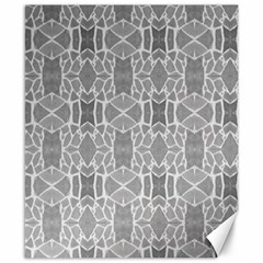 Grey White Tiles Geometry Stone Mosaic Pattern Canvas 8  X 10  (unframed) by yoursparklingshop