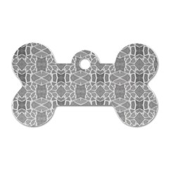 Grey White Tiles Geometry Stone Mosaic Pattern Dog Tag Bone (one Sided)