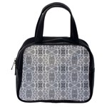 Grey White Tiles Geometry Stone Mosaic Pattern Classic Handbag (One Side) Front