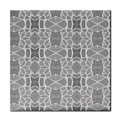 Grey White Tiles Geometry Stone Mosaic Pattern Face Towel by yoursparklingshop