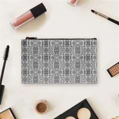 Grey White Tiles Geometry Stone Mosaic Pattern Cosmetic Bag (small)