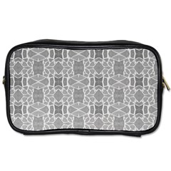 Grey White Tiles Geometry Stone Mosaic Pattern Travel Toiletry Bag (two Sides)