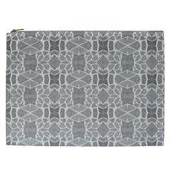 Grey White Tiles Geometry Stone Mosaic Pattern Cosmetic Bag (xxl) by yoursparklingshop