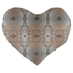 Seashells Summer Beach Love Romanticwedding  Large 19  Premium Heart Shape Cushion by yoursparklingshop