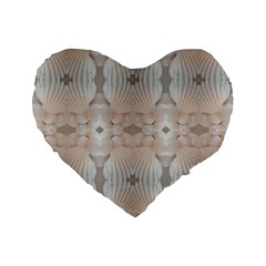 Seashells Summer Beach Love Romanticwedding  Standard 16  Premium Flano Heart Shape Cushion  by yoursparklingshop