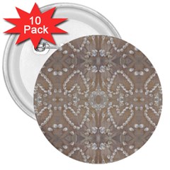 Love Hearts Beach Seashells Shells Sand  3  Button (10 Pack) by yoursparklingshop