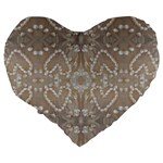 Love Hearts Beach Seashells Shells Sand  Large 19  Premium Flano Heart Shape Cushion Back