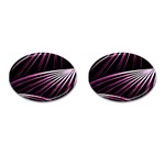 Bending Abstract Futuristic Print Cufflinks (Oval) Front(Pair)