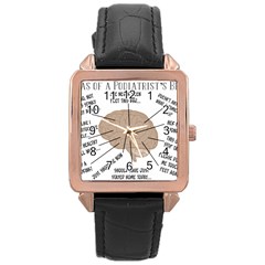 Atlas Of A Podiatrist s Brain Rose Gold Leather Watch 