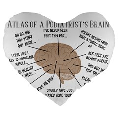 Atlas Of A Podiatrist s Brain Large 19  Premium Flano Heart Shape Cushion