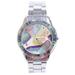 Abstract Stainless Steel Watch