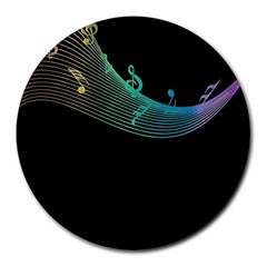 Musical Wave 8  Mouse Pad (round) by urockshop