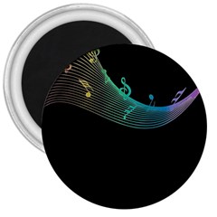 Musical Wave 3  Button Magnet