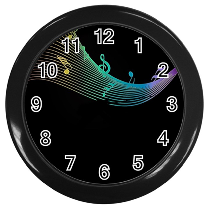 Musical Wave Wall Clock (Black)