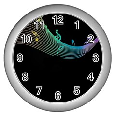 Musical Wave Wall Clock (silver)