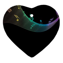 Musical Wave Heart Ornament (two Sides)