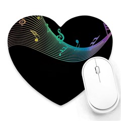 Musical Wave Mouse Pad (heart) by urockshop