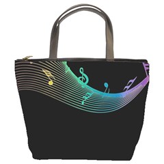 Musical Wave Bucket Handbag by urockshop