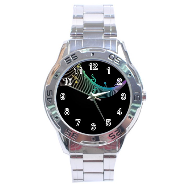 Musical Wave Stainless Steel Watch