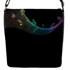 Musical Wave Flap Closure Messenger Bag (small)