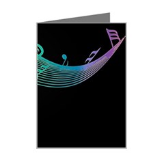 Musical Wave Mini Greeting Card by urockshop