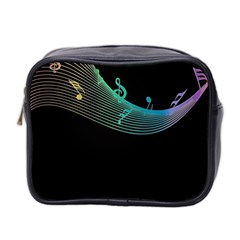 Musical Wave Mini Travel Toiletry Bag (two Sides)