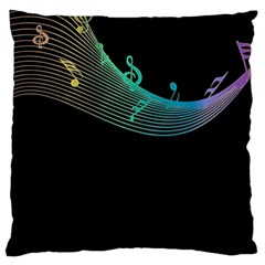 Musical Wave Large Cushion Case (two Sided) 