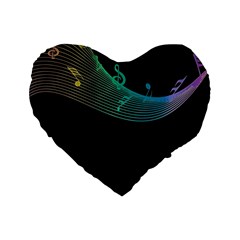 Musical Wave Standard 16  Premium Heart Shape Cushion 