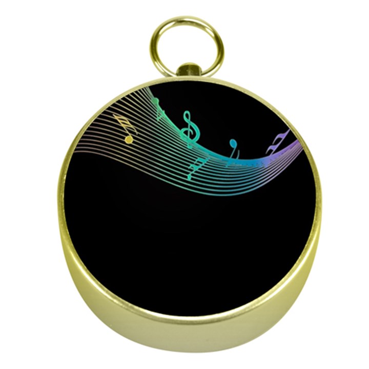 Musical Wave Gold Compass