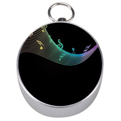 Musical Wave Silver Compass