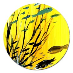 Yellow Dream Magnet 5  (round) by pwpmall