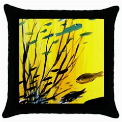 Yellow Dream Black Throw Pillow Case