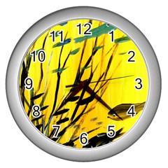 Yellow Dream Wall Clock (silver)