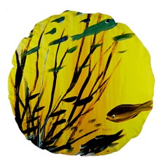 Yellow Dream Large 18  Premium Flano Round Cushion  by pwpmall