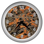 Intricate Abstract Print Wall Clock (Silver) Front