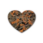 Intricate Abstract Print Drink Coasters (Heart) Front