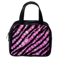 Pink Black Tiger Bling  Classic Handbag (one Side)