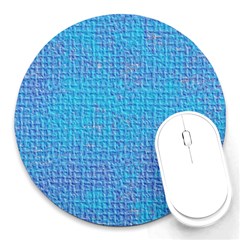 Textured Blue & Purple Abstract 8  Mouse Pad (round) by StuffOrSomething