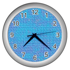 Textured Blue & Purple Abstract Wall Clock (silver)