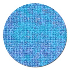 Textured Blue & Purple Abstract Magnet 5  (round)