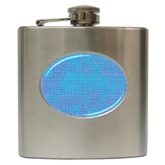 Textured Blue & Purple Abstract Hip Flask