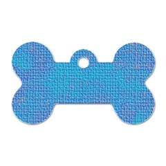 Textured Blue & Purple Abstract Dog Tag Bone (one Sided)