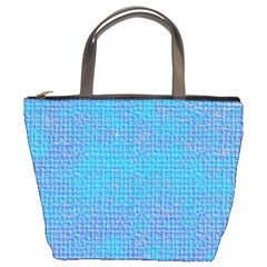 Textured Blue & Purple Abstract Bucket Handbag